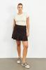 Women's Style Big Size Skirt Brown, Ruffled Mini Skirt