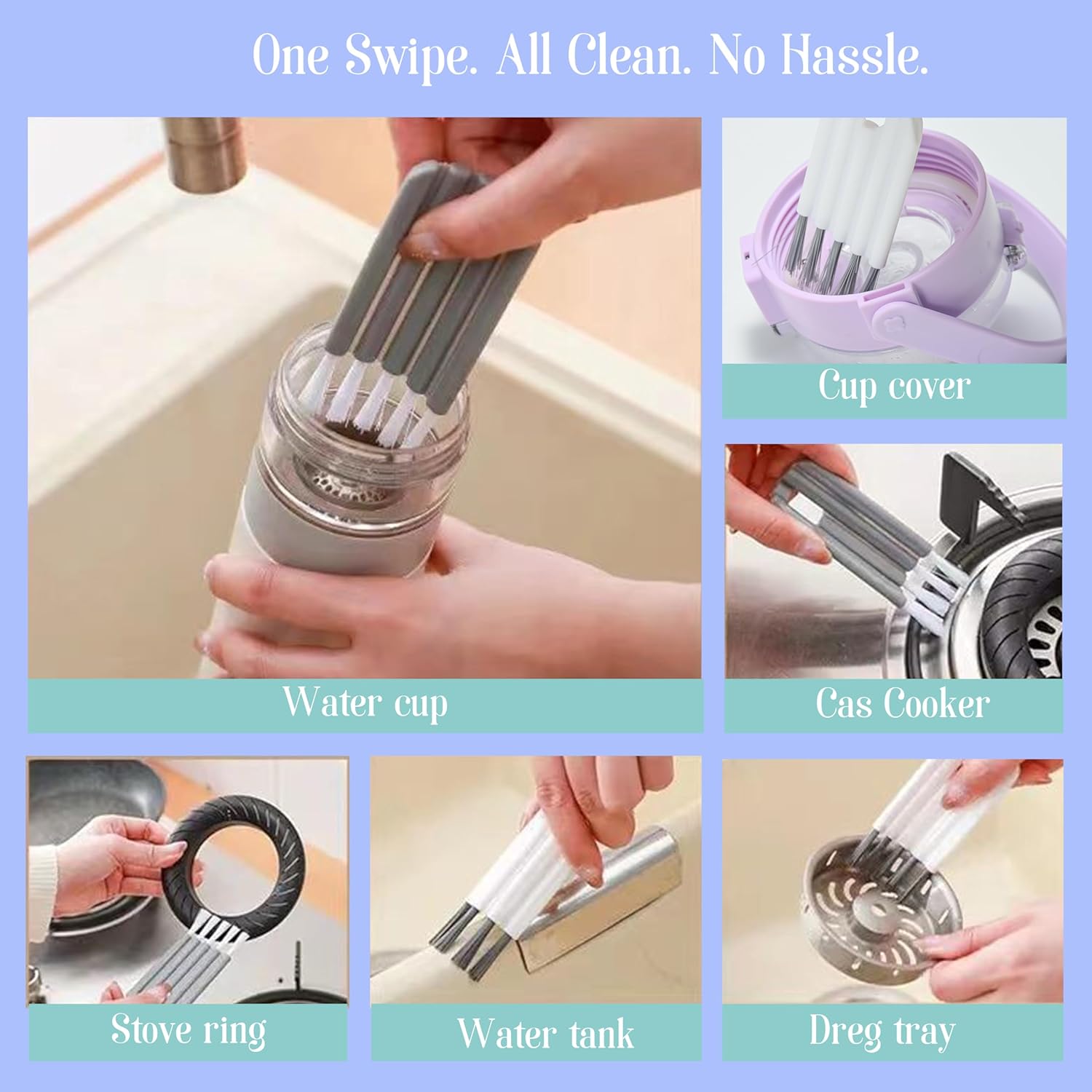 Gap Cleaning Brush Set (1 Gray + 1 White) – Narrow Crevice Scrub Brushes for Tile, Window Tracks, Kitchen Sink, Bathroom, Sliding Door &