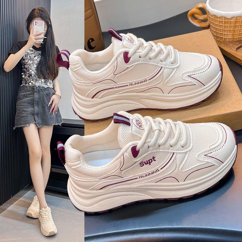 Little White Shoes Women's 2025 New Summer Mesh Shoes Breathable Moral Training Shoes Thin Soft Soles Not Tired Feet Casual Sports Shoes