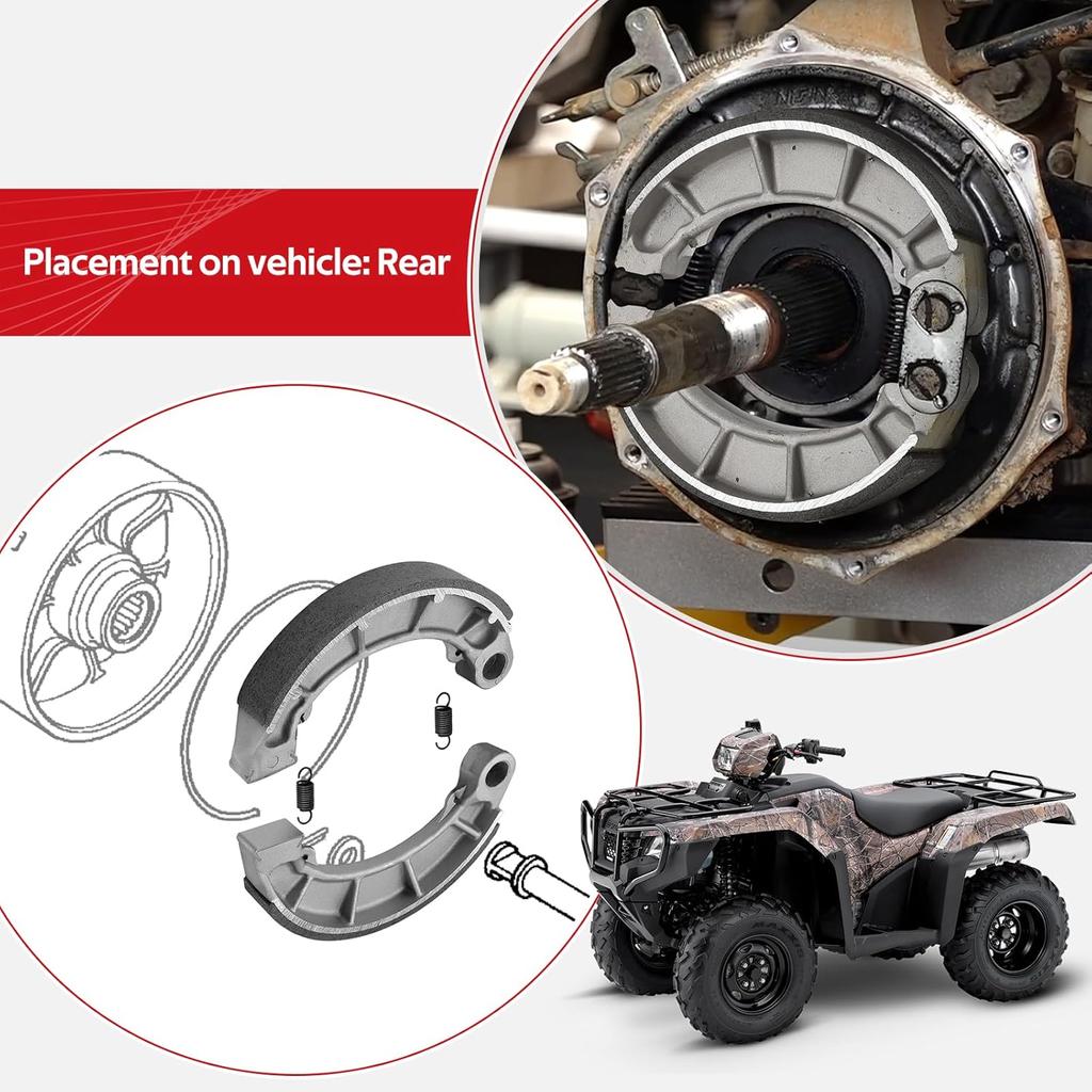Rear Brake Shoes For Honda Rancher 350 400 420 Foreman 400 450 500 520, OEM# 06430-HN0-A30 06430-HN0-A20 06430-HN0-A01