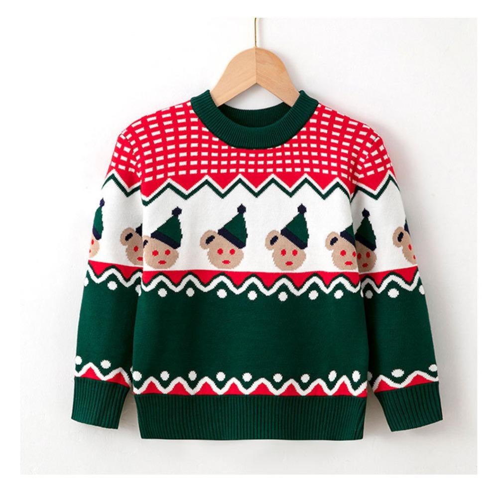 New Children's Christmas Sweater Collection: Girls' and Boys' Autumn/Winter Cartoon Pullover Knitwear