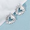 2PCS Women Shiny Decorative Clips Brooch Silk Flower Rhinestone Shoe Clip Charm Buckle Shoe Decorations