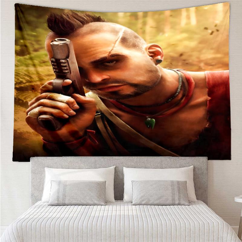 Far Cry Druck Wandteppich, Hintergrund, Einfache Montage, Ideal für Schlafzimmer, Büro & Wohnzimmer, mit Ästhetischem Wandbehang Dekor.
