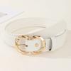 Waist Decoration Fashion Versatile Leather Stylish Belt Casual Luxury Design Slide Buckle Belt Simple Waistband For Women Girl