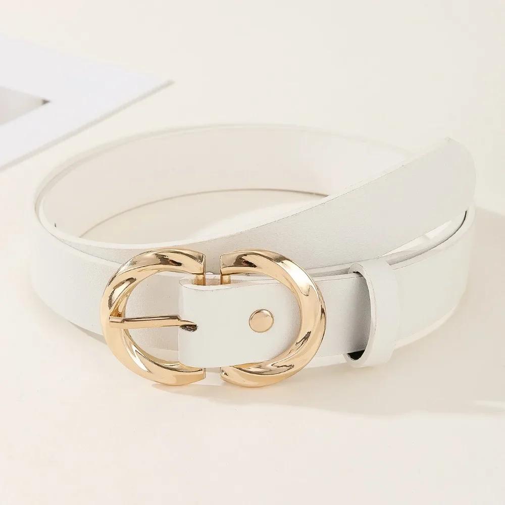 Waist Decoration Fashion Versatile Leather Stylish Belt Casual Luxury Design Slide Buckle Belt Simple Waistband For Women Girl