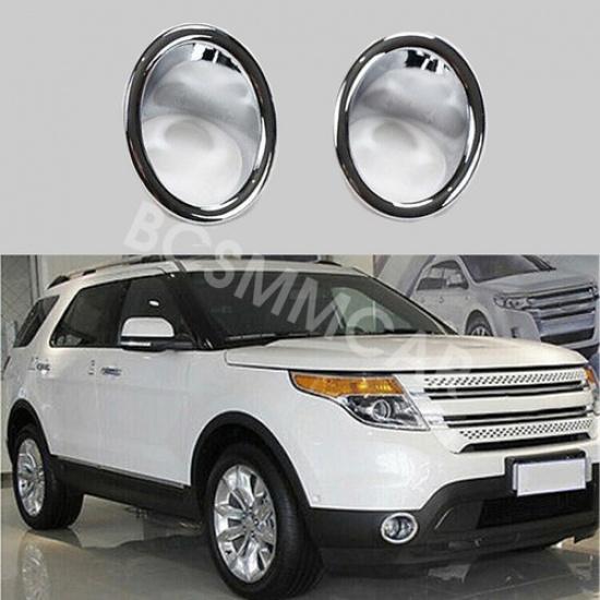 Pair Fit For Ford Explorer 2011-2015 Car Fog Lamp Light Frame Decorative Cover