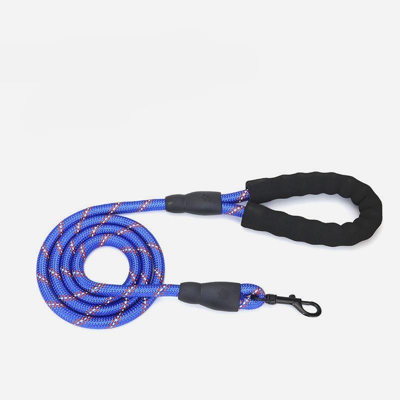 

Nylon Buffer Reflective Multi-Color round Rope Dog Traction Medium and Large Dog Cat Using Hand Holding Rope Cross-Border Pet Supplies . 1.5m*1.2cm Dark Blue (small button)