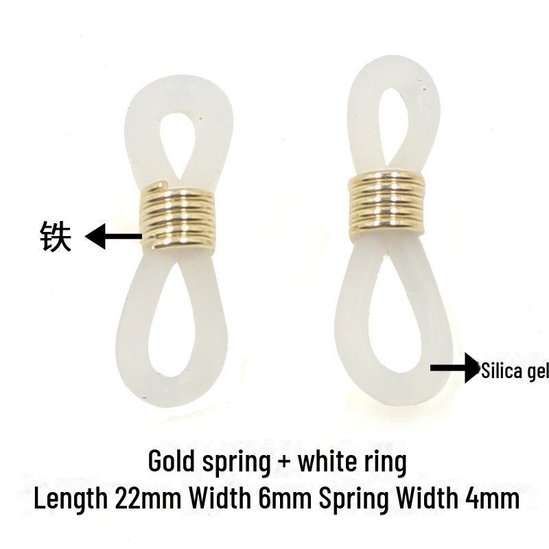 Frânghie de gât pentru ochelari din silicon antiderapant cu cataramă aurie/argintie