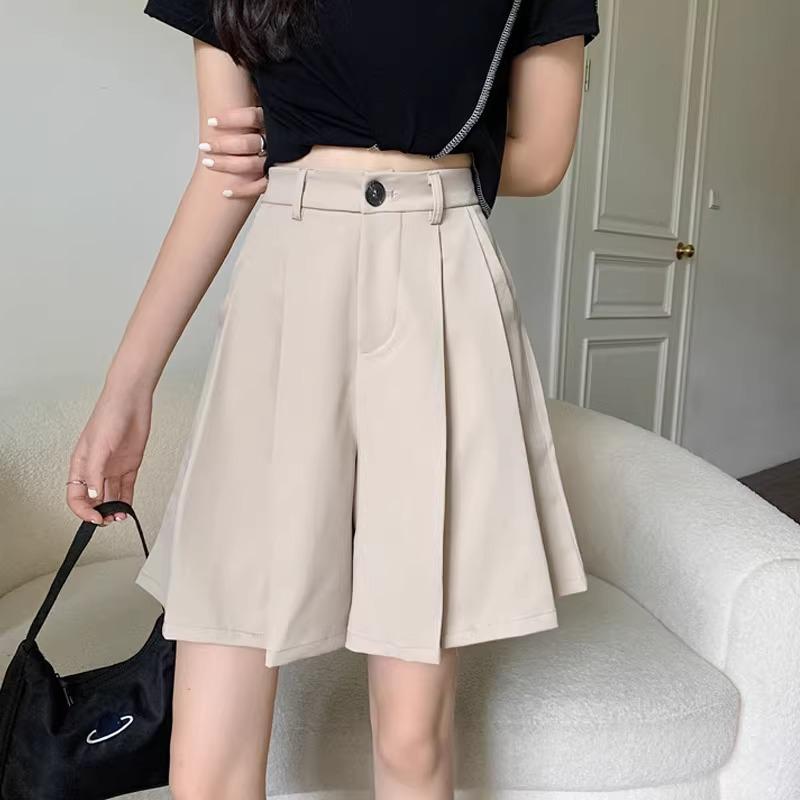 

Юбка-брюки с высокой талией, широкими штанинами, плиссировкой, в осеннем стиле чистого желания XS абрикосовый