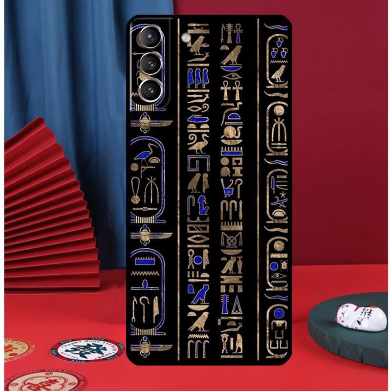 

Ancient Egyptian Hieroglyphic Phone Case For Samsung Galaxy S24 Ultra S9 S10 S20 S21 S22 Plus S23 FE S25 Ultra Back Cover Galaxy S20