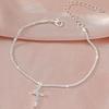 1/2Pcs Shiny Sparkling Simple Silver Color Anklet For Women Simple Elegant Copper Jewelry Female Beach Ankle Bracelet On Foot