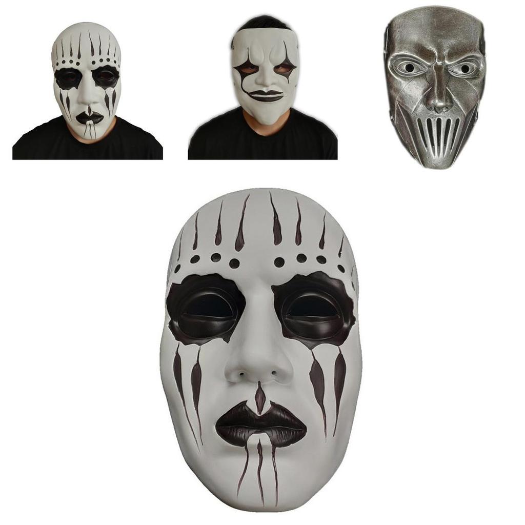 Slipknot Halloweenmasker met clowngezicht en mond met rits voor verkleedfeestjes
