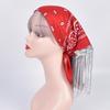 Sequins Scarf Exquisite Pattern Tassel Design Non-Fading Washable Quick Dry Decorative Polyester Women Beautiful Fringed Bandana Headscarf for Party