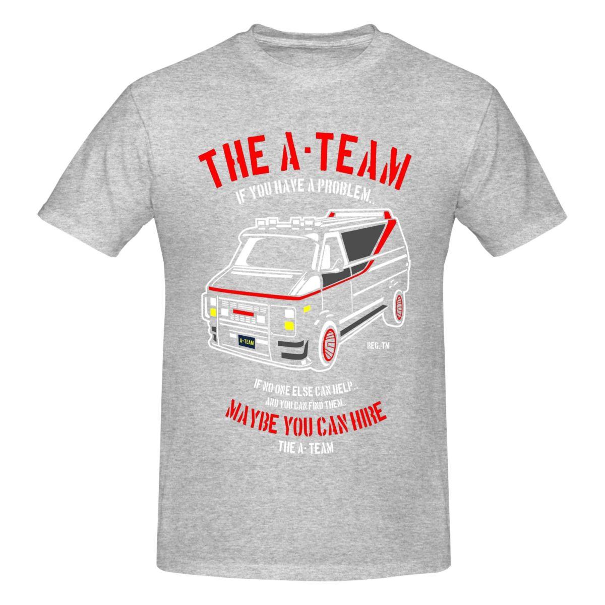 

Футболка A Team, мужская, из чистого хлопка, винтажная футболка с круглым вырезом, футболки с коротким рукавом, одежда, идея для подарка M серый