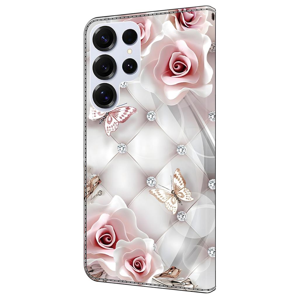 For Samsung Galaxy S24 Ultra Leather Case Pattern Printing Wallet Stand Anti Drop Phone Cover