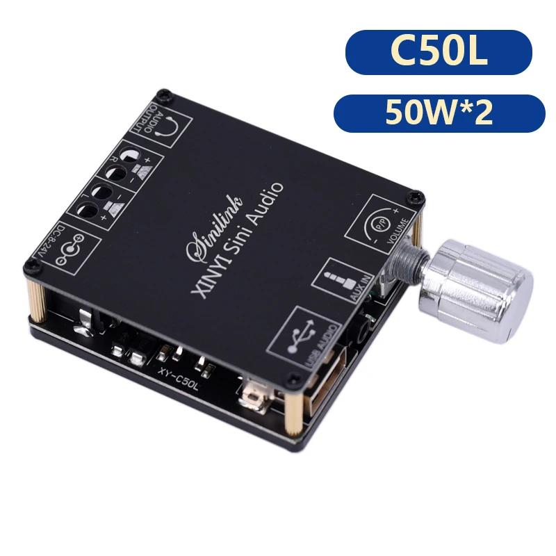 Bluetooth 5.0 Digitaler Leistungsverstärkerplatine C50L C100L Stereo 50/100W Zweikanal Stufenlose Abstimmung Verstärkermodul AUX USB Wiedergabe