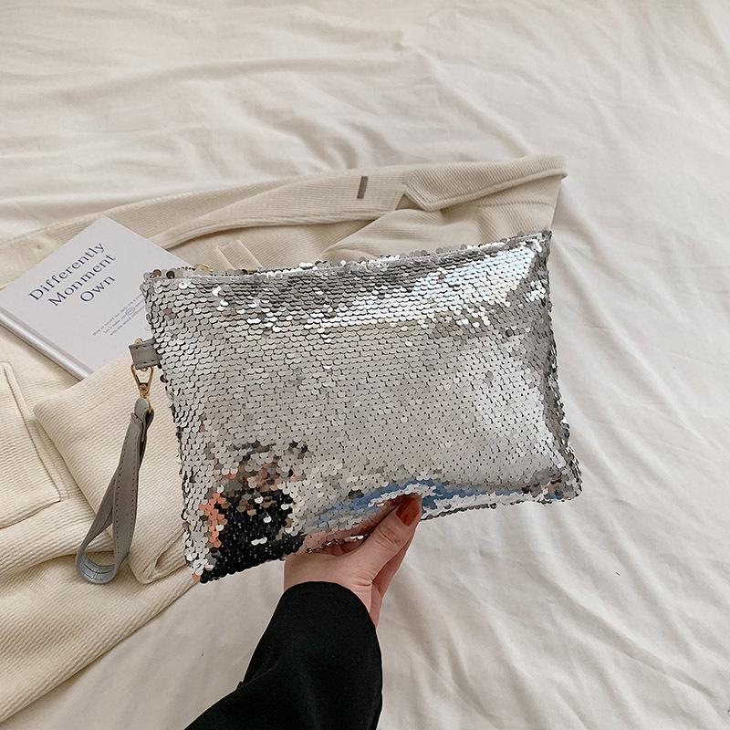 

Fashion Women s Sequined Bling Handbag And Purse Small Wedding Party Evening Bag Lady Wristlet Clutch Bag Female Envelope Bag 27x2x19cm