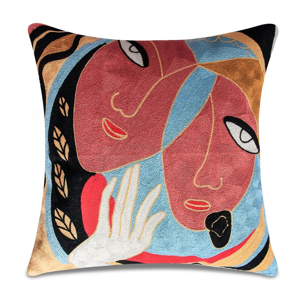 45x45cm Abstract Cushion Cover Pained Picasso Graffiti Pillow Case Art Painting Streak Face Pillowcase Modern Art Home Decor