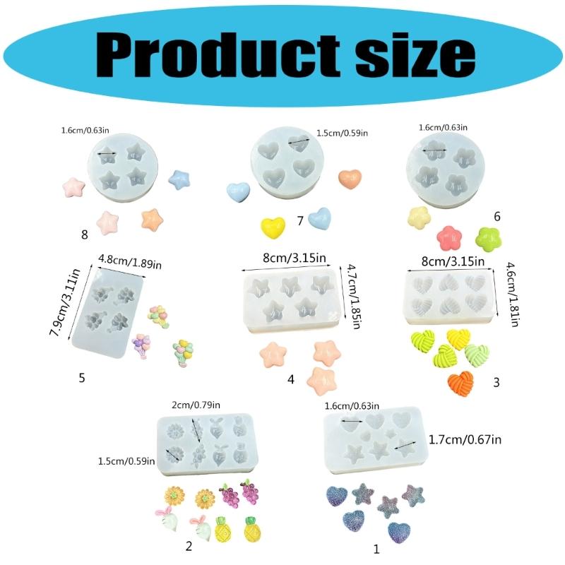 Handmade Earring Silicone Mold With Star Heart Fruit Designs For Custom Jewelry Accessories Creation