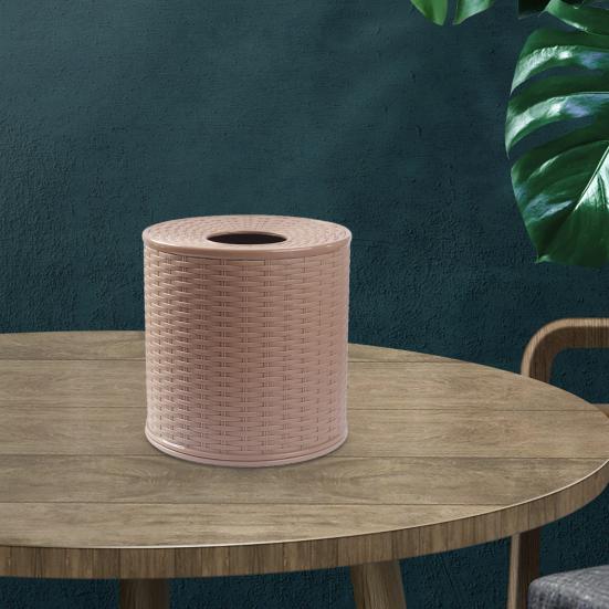 Imitation Rattan Tissue Box Waterproof Wear Resistant Plastic Tissue Holder for Kitchen