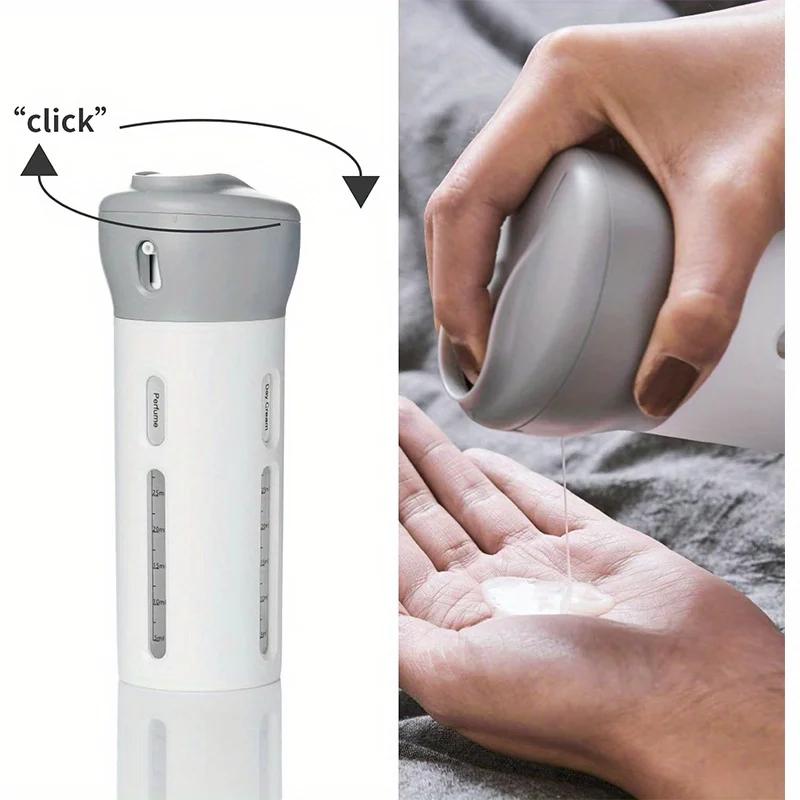 Travel Dispenser, 4 in 1 Lotion Shampoo Gel Travel Dispenser Shower Bottles Refillable Travel Bottles