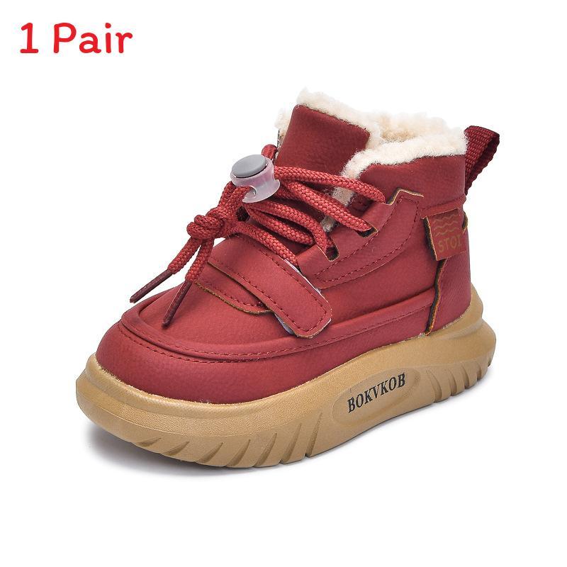 Winter Children Shoes With Thick Plush Insulation And Tpr Outsole For Boys And Girls
