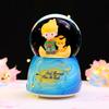 Iridescent Castle Snowfall Crystal Ball Music Box for Kids - Dreamy Fairy Tale Carriage.