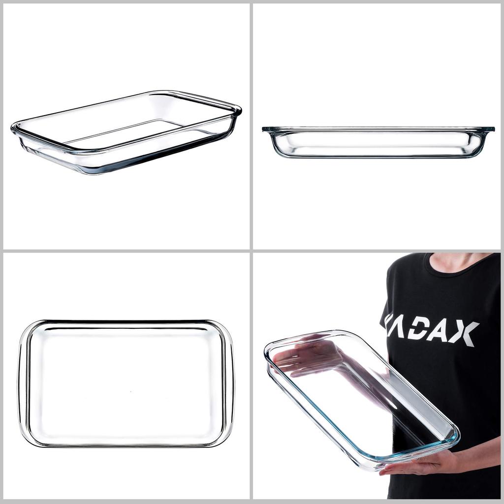 KADAX 3L+3L glass baking dish, rectangular, 39 x 23 cm
