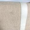 HERMES Porochon Mademoiselle Hand Bag Toile H / Leather Beige/White
