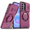 Slide Camera Lens Protection Magnetic Case for Samsung S26 S25 Edge S24 S23 Plus S22 Ultra FE Phone Ring Stand Holder Cover