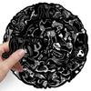 50 Animal Skeleton Graffiti Stickers: Black & White Waterproof Decals for Water Bottles, Phones, and Skateboards