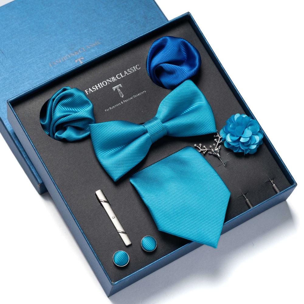 8-Piece Men's High-Grade Tie Set with Gift Box for Weddings and Formal Events