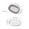 Light Luxury Ceramic Soap Holder Nordic Style Eco Friendly Self Draining Soap Dish Blue and White Stripes Convenient Cleaning