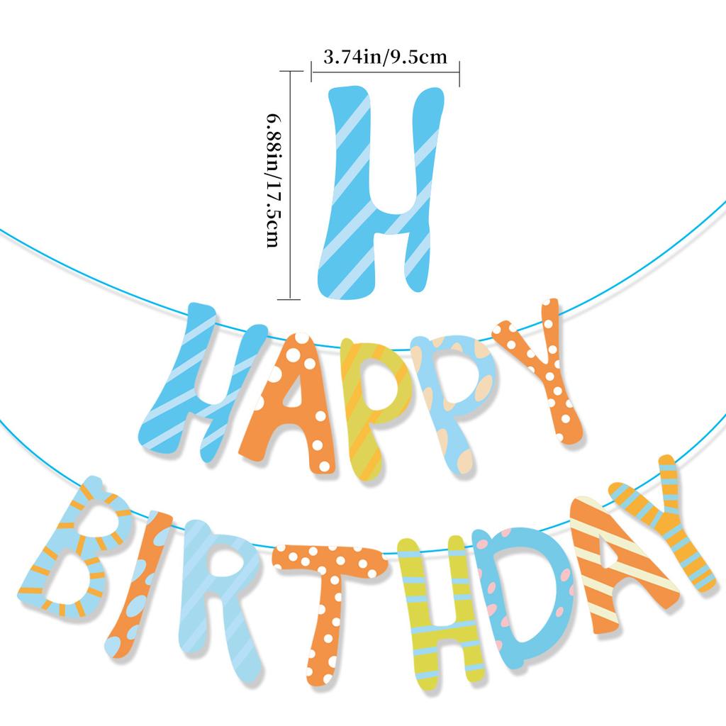 Kindergeburtstagsparty Dekoration Mori Blätter Happy Birthday Buchstaben La Flag Smiley Sonnenblume Gänseblümchen La Blume