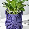 Unique Indoor Plant Holder 3D Printed Octopus Planter with Tray, Marine-Inspired Succulents Pot, Fantasy Style Container Pot Drainage Holes, Nautical