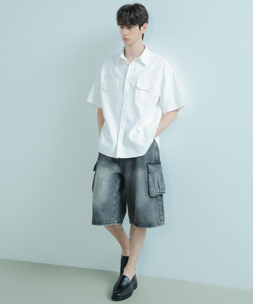LOGSTORE Wide Cargo Denim Pants