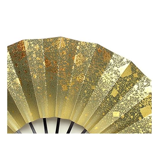 Kyoto Folding Fan, Dance Fan, Fantasy, Made in Japan, Gold, 9.5 sun (approx. 29cm), Kyoto, Black Lac