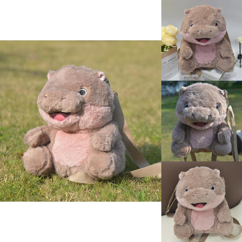 Adorable Plush Hippopotamus Backpack With Soft Pp Cotton Fill And Big Smiling Face