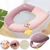 2pcs/set Cushion and Lid Cover Toilet Seat Mat Set Universal Soft Washable Closestool Seat Case Bathroom Winter Pad Bidet Mats