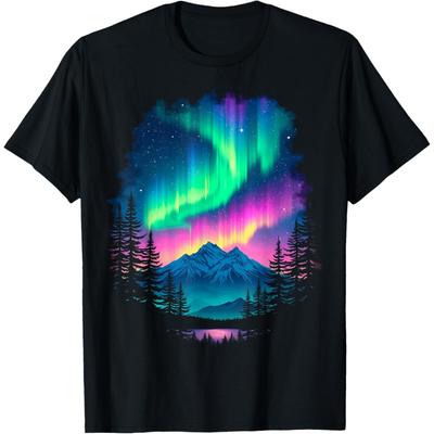 Aurora Borealis Scenic Landscape T-Shirt