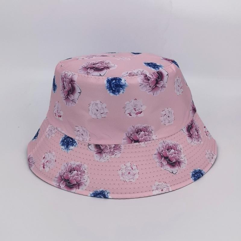 Spring and Autumn Versatile Double-sided Bucket Hat Women's UV-proof Flower Floral Pot Hat Outdoor Casual Pattern Bucket Hat