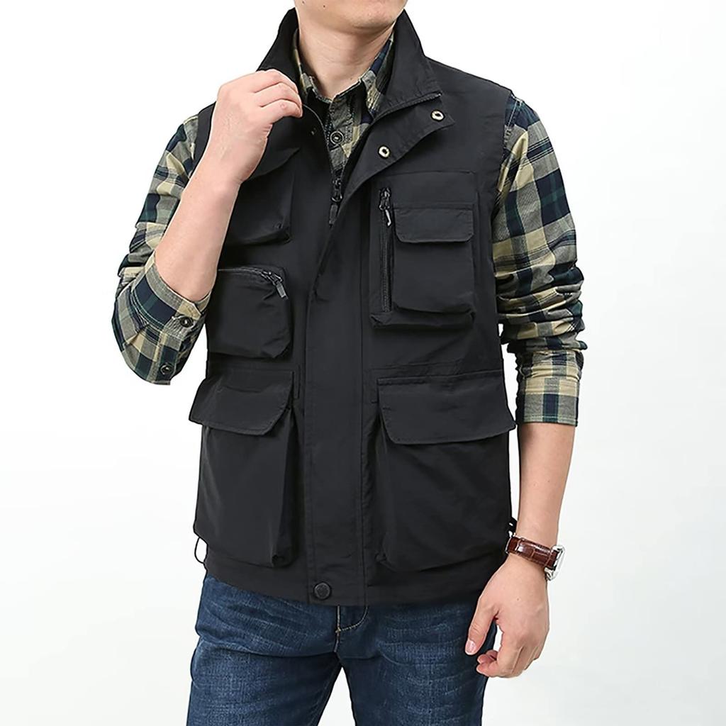 OROLN Multifunctional Mesh Perfect for Summer UV Stylish Fishing Camping Vest Men's Vest, Ultralightweight, Fishing, Shooting, Mountaineering,