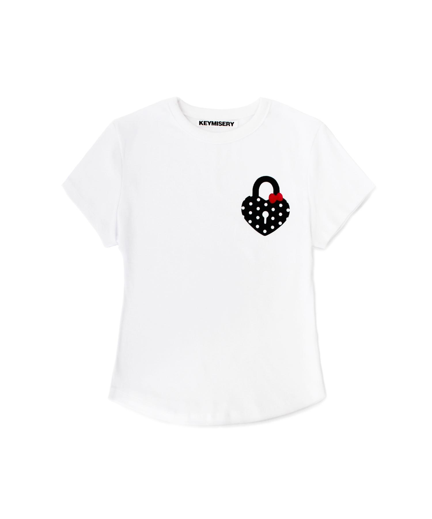 Kimijeri Heart Rock Dot Crop T-Shirt (White) White/Free