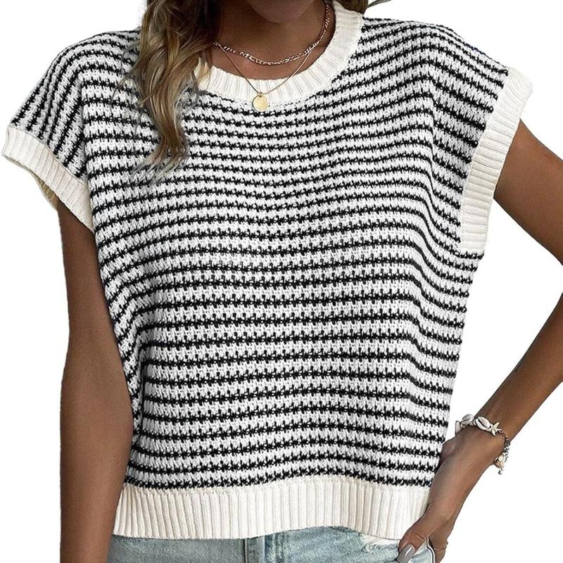 

Женская красно-белая полосатая трикотажная футболка с коротким рукавом, дизайн для модного образа XXL