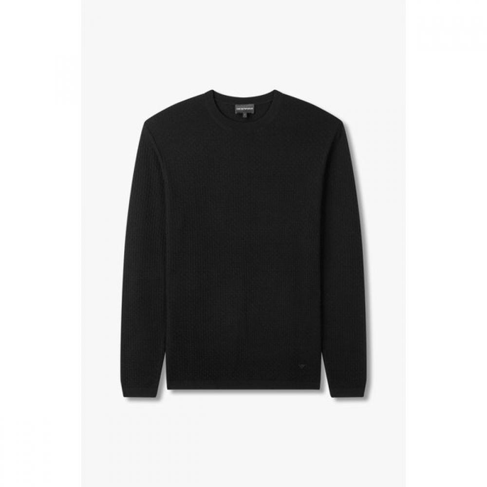 Emporio Armani Men S emboSSed Jacquard Wool Knit A515128014 M