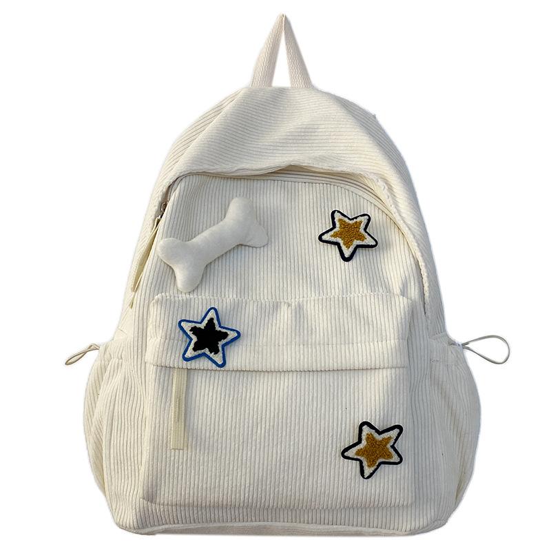 Schoolbag1011 New Women's Backpack Dark Large Capacity Junior High School High School Star Backpack Elementary School Student College School Bag