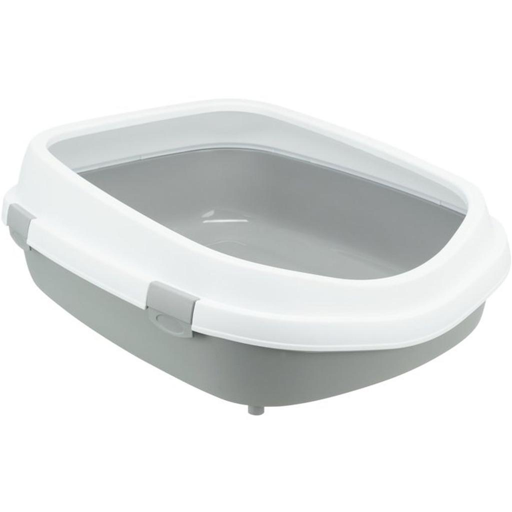 Bac a litiere - TRIXIE - Primo XXL - Avec rebords - 56 x 25 x 71 cm - Gris clair/ Blanc