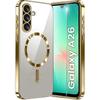 Case for Samsung Galaxy A26 5G, Electro MagSafe, Gold + Glass Screen Protector