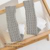 Cable Knit Leg Warmers Knee Length Socks Japanese Women Sweet Layered Ruffled Lace Trim Boot Cuffs Leg Covers Stockings