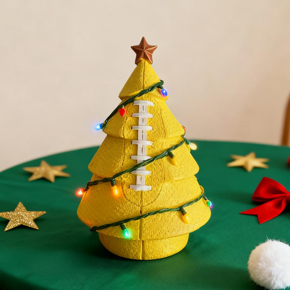 Tisch-Weihnachtsbaum Hochwertiger Weihnachtsbaum Handgefertigte Weihnachtsbaum-Figur im Sportball-Design mit Kunstleder